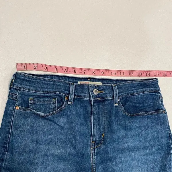 Levi Strauss Signature Mid Rise Bootcut Jeans Women 8 Long W28 L34 Blue Denim - Image 7