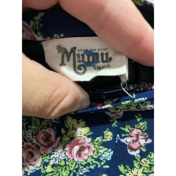 Show Me Your Mumu Blue Floral Mini Skirt Sz S Preppy Girly Flirty - Image 4