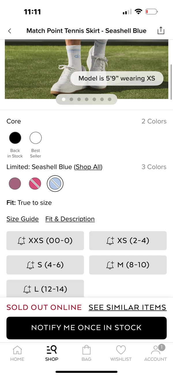 Alo Seashell Blue Skirt Set - Image 2