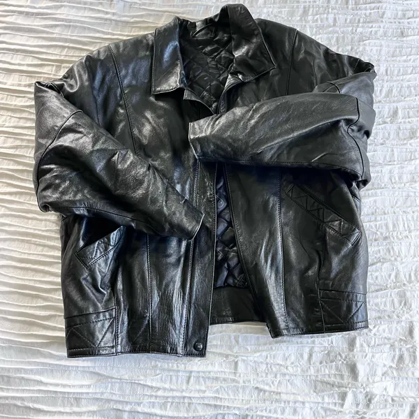 Leather Jacket Black Size L - Image 2