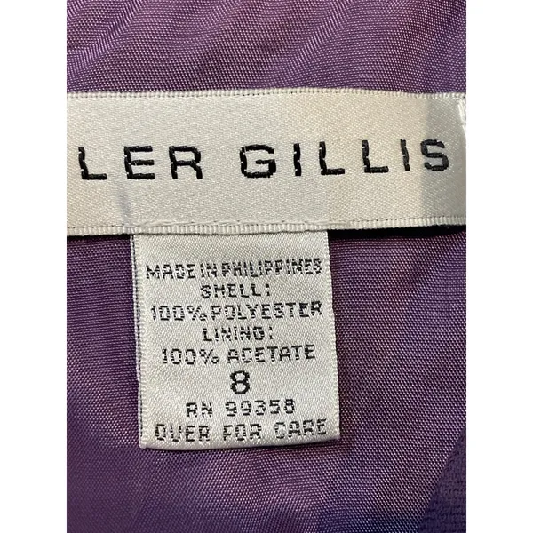 Tyler Gillis Suit Size 8 Purple Vintage 2‑Piece Sleeveless Dress and Blazer Set - Image 9