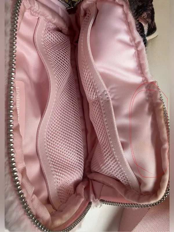Lululemon‎ Everywhere Belt Bag 1L Plush Fleece Pink Mist Faux Fur Crossbody OS - Image 10