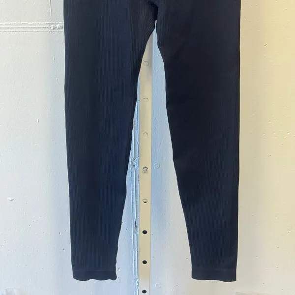 GQQQ Ribbed Seamless High Waisted Cropped 7/8 Leggings Black Med Athletic Yoga - Image 4