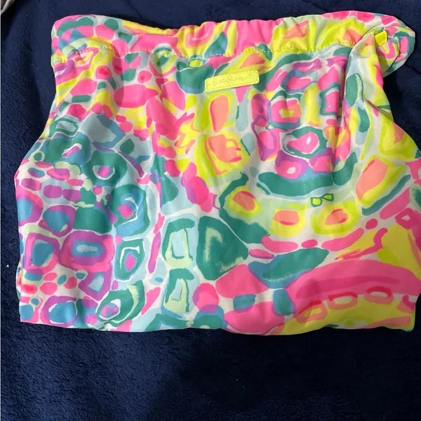 Lilly Pulitzer Cinch Drawstring Beach Sports Yoga Gym Bag Backpack. Frayed Bit - Image 5