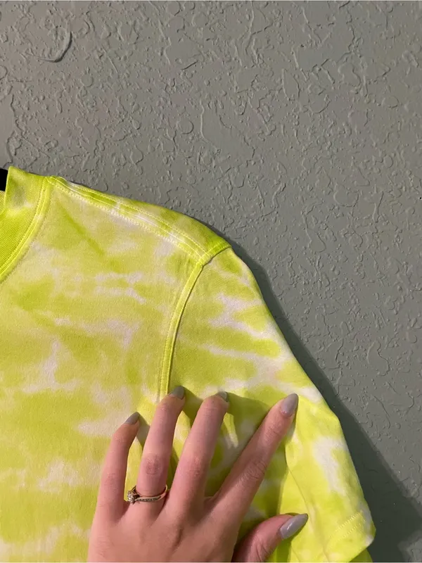 Lululemon All Yours Cotton T-Shirt Size 8/M Marmoleado Tie Dye Eccentric Lime - Image 12