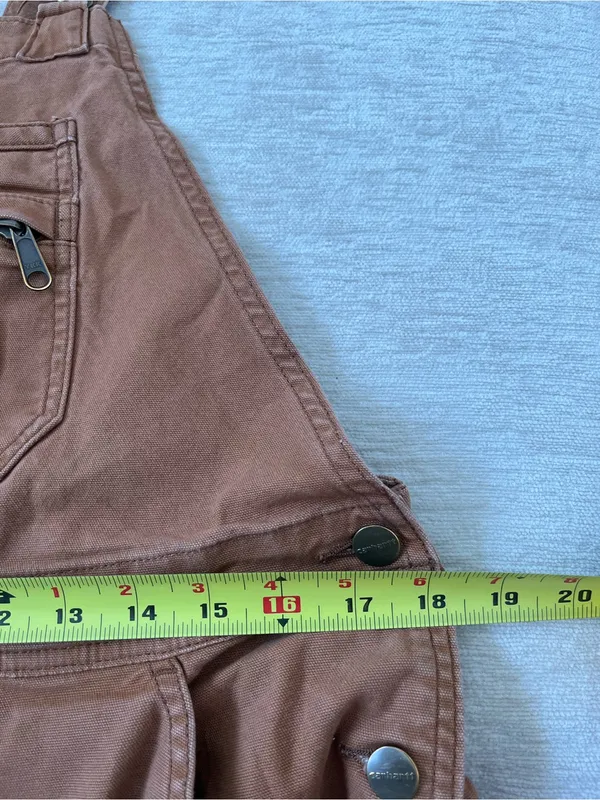 Carhartt Relaxed Fit Canvas Shortall Overalls Utility Pockets‎ Womens M - Image 5