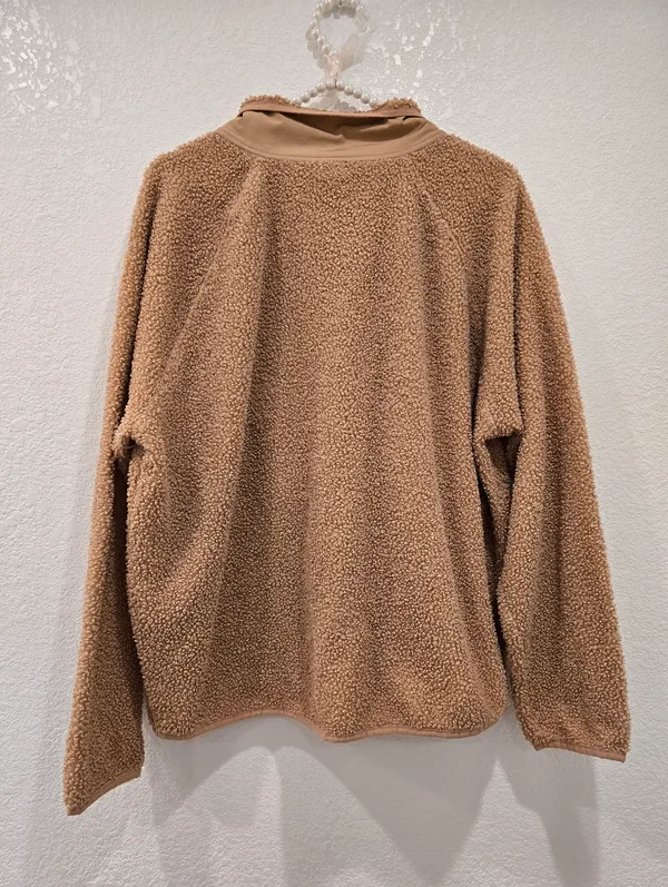 Victoria's Secret PINK cozy fleece snap button jacket Camel Size M - Image 2