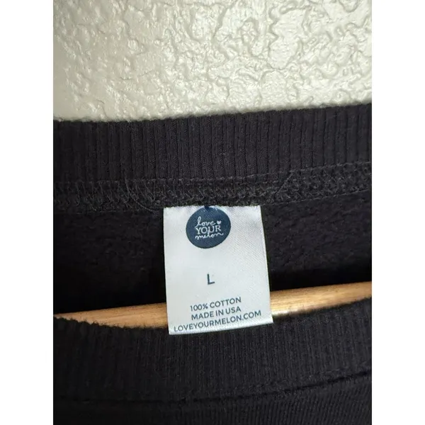 Love Your Melon Black Taped Crew Sweatshirt Large Fleece - Image 2