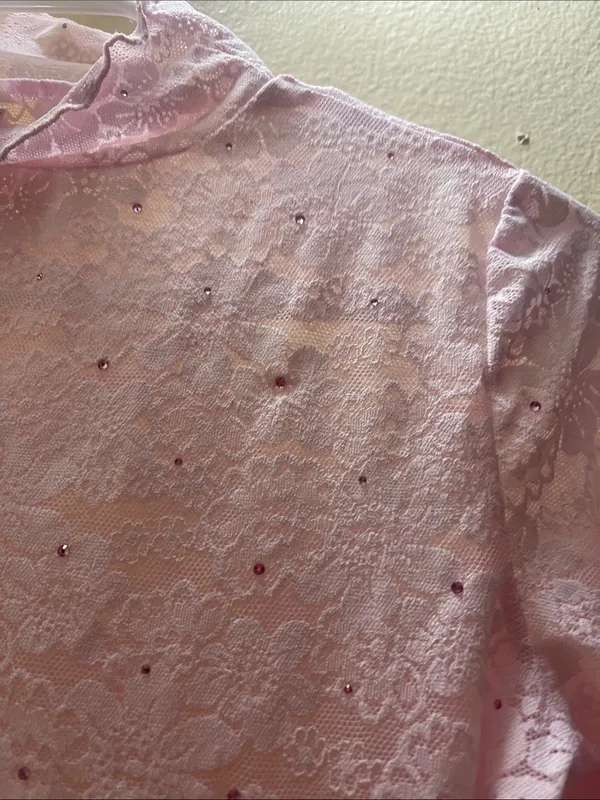 PINK Victoria's Secret Wink Pink Lace Long-Sleeve Bodysuit - Image 4