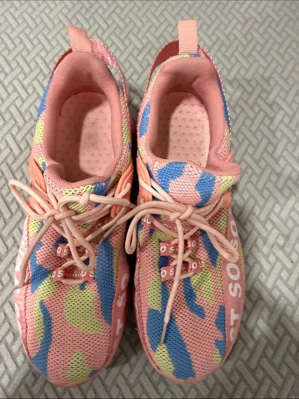 Just So So Women's Pink Camouflage Lace Up Tennis Shoes Size EU 39 - Image 5