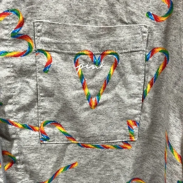 PINK VS candy cane long sleeve pajama top - Image 3