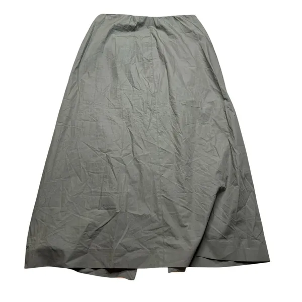 ✨ Abercrombie &‎ Fitch Olive Green Poplin Wrap Midi Skirt M A-Line High Waist ✨ - Image 2