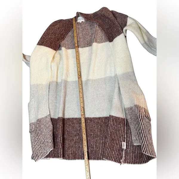 Bohme Multicolor Colorblock Knit Open Cardigan‎ sz M w/ pockets - Image 7