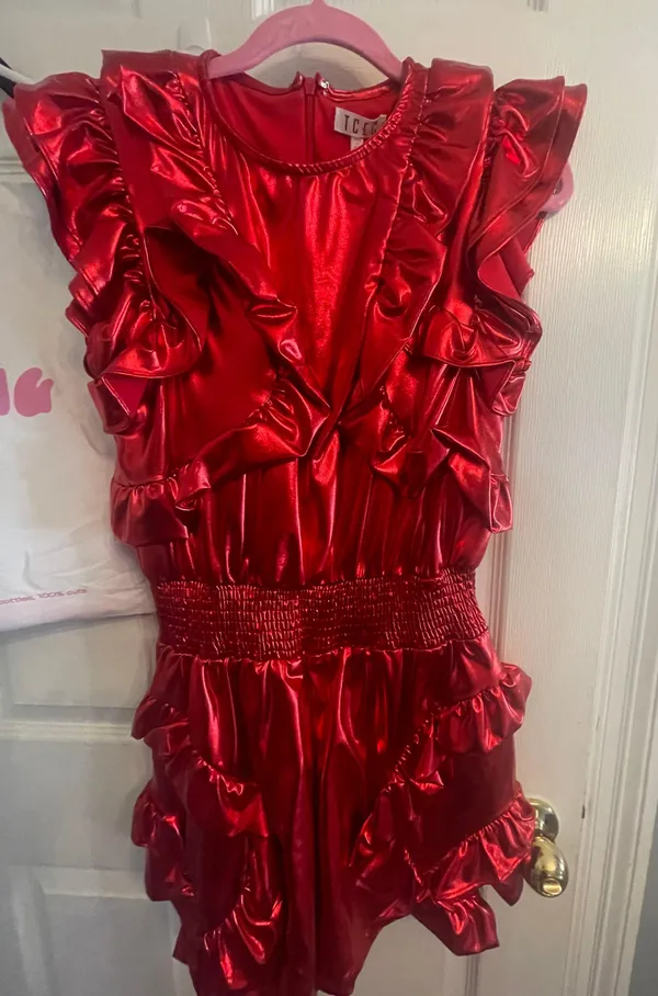 TCEC Red Metallic Romper - Image 3