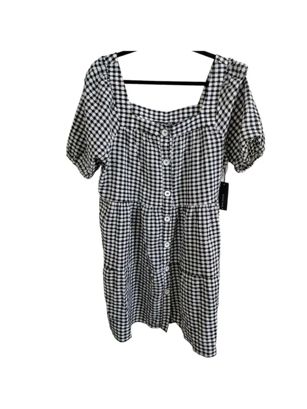 Black Tape Black White Gingham Mini Dress XL - Image 2