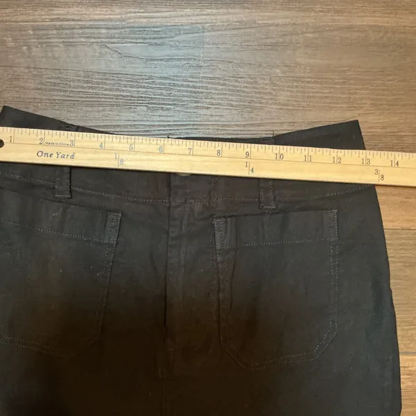 Maeve Anthropologie Black Utility Maxi Skirt Pockets Slit XXS Minimalist Boho - Image 3