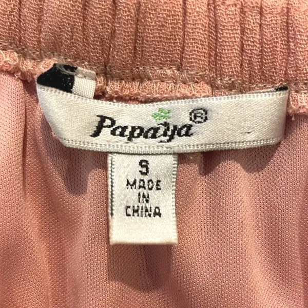 Papaya Watermelon Peach Top Boho Ruffle‎ Off Shoulder Lace Trim Womens S - Image 4