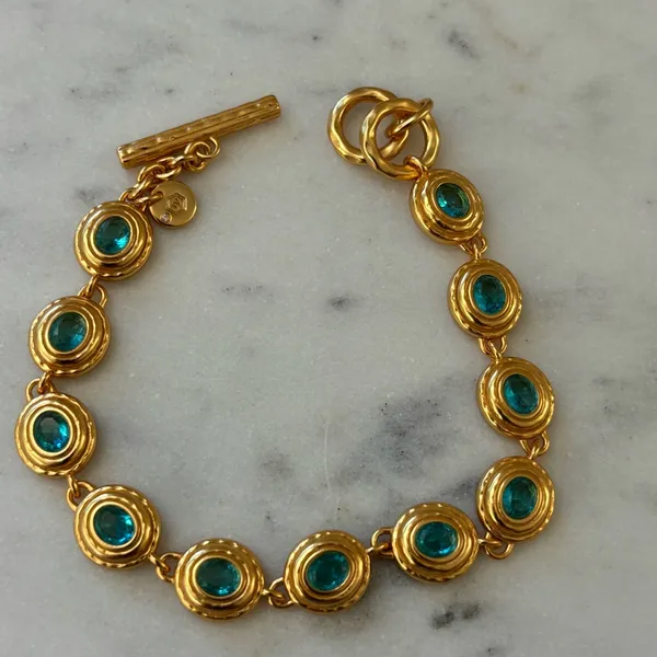 NWOT Julie Vos Gold Bracelet with Turquoise Accents - Image 5
