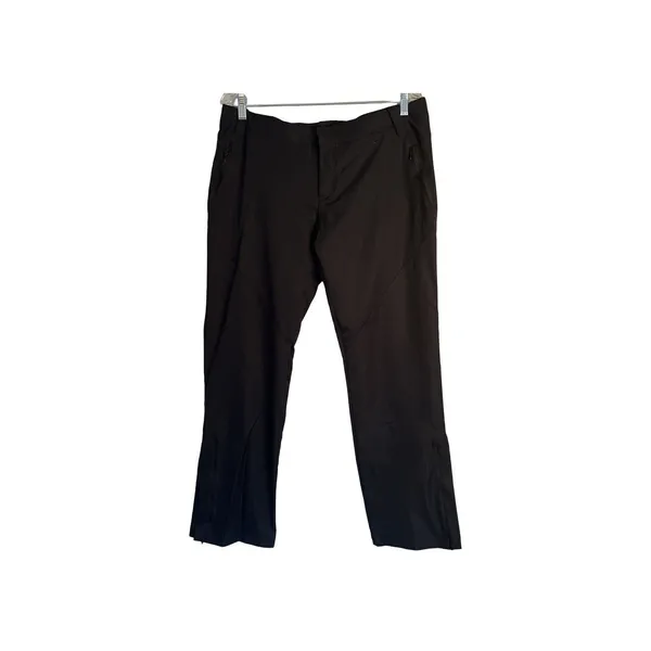 Nike Pants Womens Size L Black Zip Pockets Zip Away Hem Mid Rise Sports Comfort - Image 2