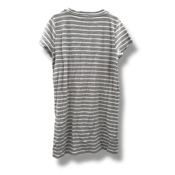 LOFT NWT Striped T-Shirt Dress Size‎ XL Gray White Short Sleeve Casual Soft Knit - Image 2
