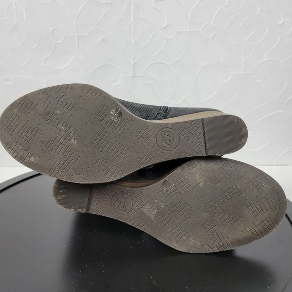 Lucky Brand Jedrek Womens Wedge Size 11 Black Leather Open Toe Slip On Pump Heel - Image 4