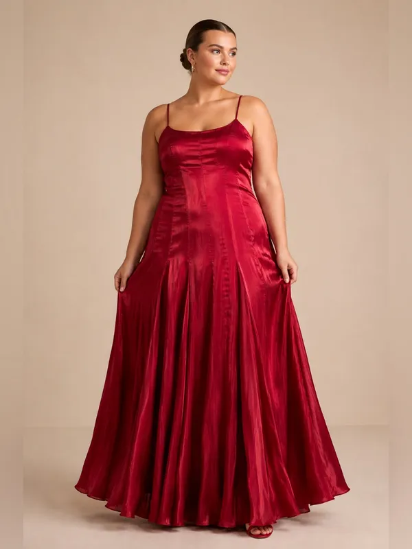 Lulu’s Berry Red Organza Pleated Drop Waist Maxi Dress XL - Image 2