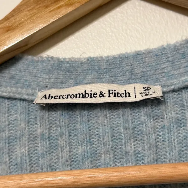 Abercrombie & Fitch Duster Sweater Dress Size Small Blue Ribbed Knit Cardigan - Image 3
