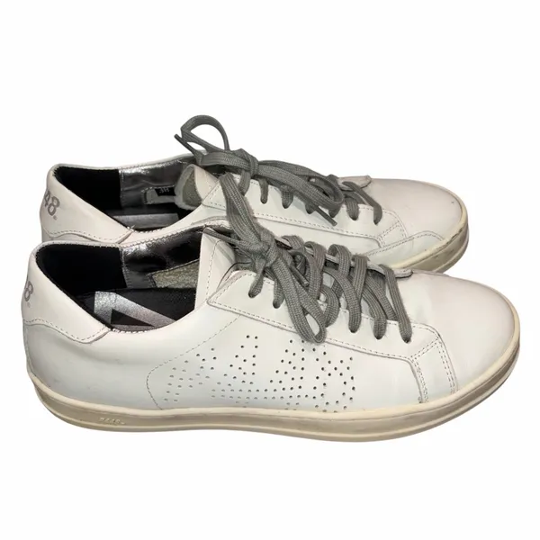 P448 John Distressed Leather Low Top Lace Up Sneakers Shoes 38 - Image 4
