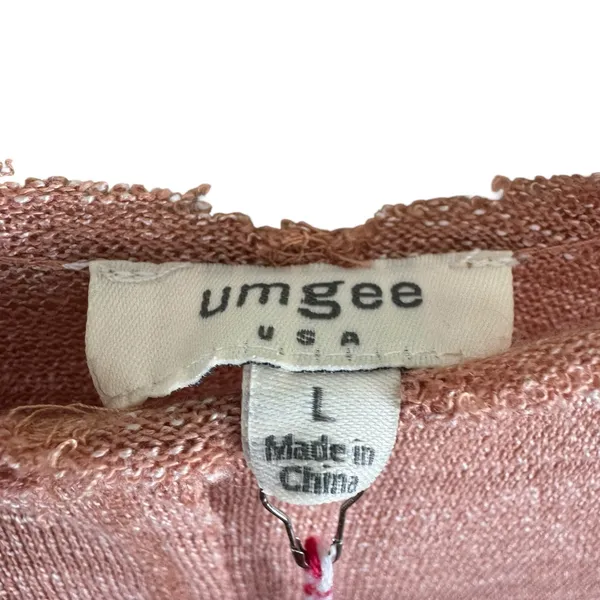 Umgee NWT Cotton Blend Mauve Long Sleeve Semi-Sheer Lightweight‎ Knit Top Size L - Image 4