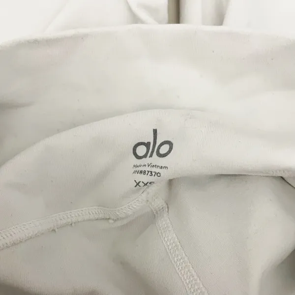 Alo Yoga Women's High Rise Athletic Work Out Lounge Leggings Solid White XXS - Image 2