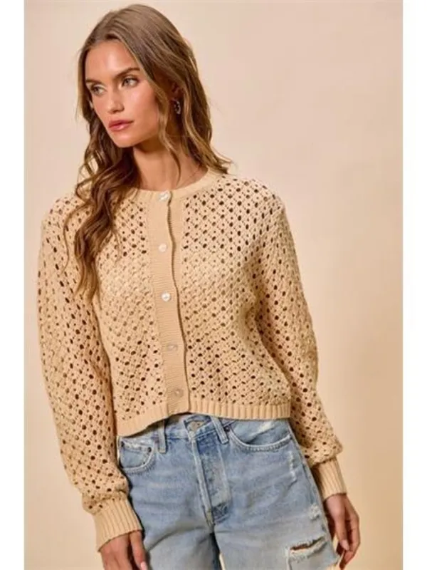 SO‎ ME Open Knitted Button Down Cardigan Sweater Top - Image 7