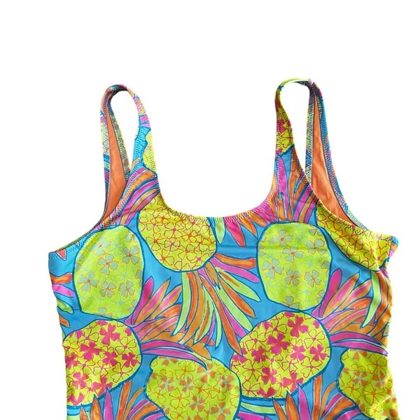 Chubbies Pineapple Tropical One Piece Swimsuit Bright Retro Large - Image 4