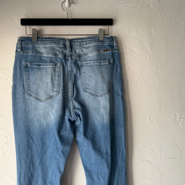 Kancan Jeans Womens Flare Bell Bottom‎ Distressed Blue Denim Pants Size 29 - Image 4