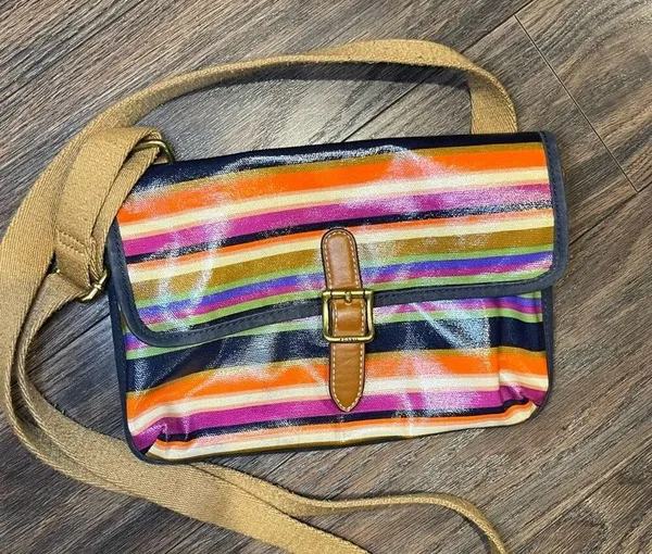 Fossil Striped Coated Canvas Crossbody Bag - Image 2