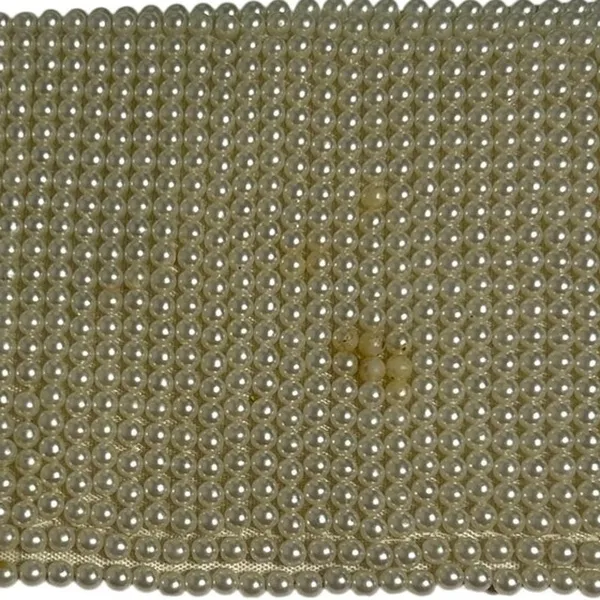 VTG 50s Pearl Beaded Clutch Japan White Evening Bag Glam Coquette Bridal Wedding - Image 8