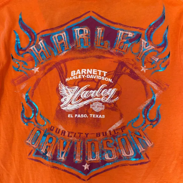 Harley-Davidson Women's Vibrant Orange Long Sleeve Tee - Image 10