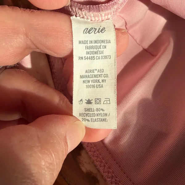 Aerie Tie Dye Sports Bra Pink Brown Scoop Neck Racerback Yoga Top Women Large‎ - Image 5