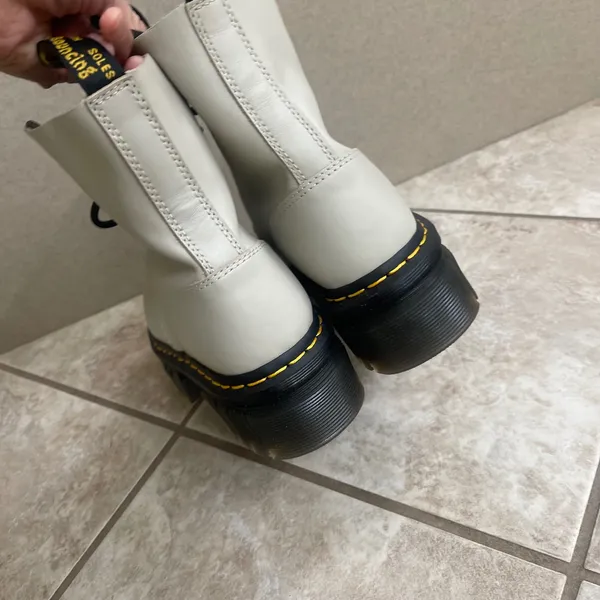 Dr. Martens Audrick 8-Eye Boot cobblestone used 1X Leather Platform US 7 womens - Image 3
