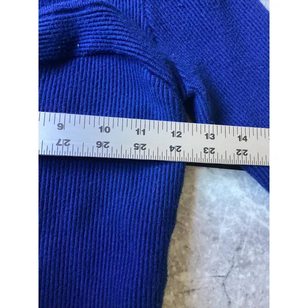 Abercrombie & Fitch Womens Ribbed Sweetheart Neck Long Sleeve Top Royal Blue S - Image 3