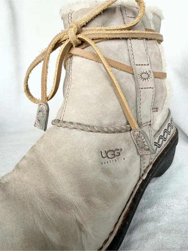 UGG Australia Cove Fieldstone Suede Sheepskin Boots 5136 Womens 8 With Box - Image 8