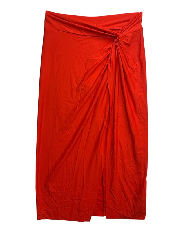 CALIA Twisted Knot Sarong Skirt Small Fresh Red Swim Cover Up NWT - Image 3