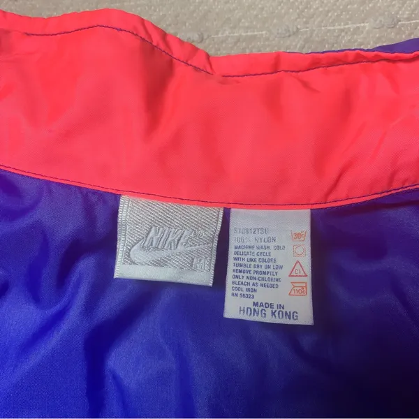 Nike Vintage Retro Jacket Color Block‎ 80s Windbreaker Track Zip Up Size M - Image 10