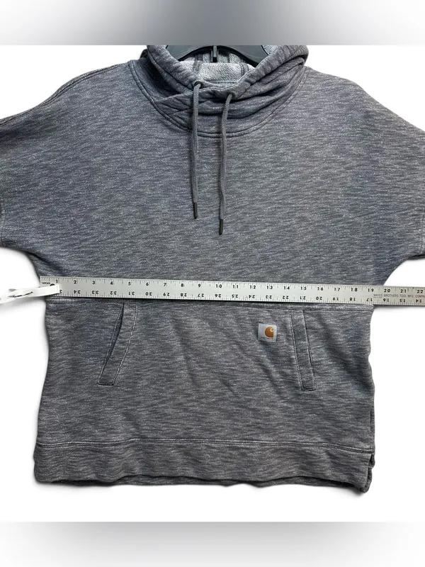 Carhartt Women’s Relaxed Fit Gray Heather Pullover Hoodie Size M 8/10 - Image 6