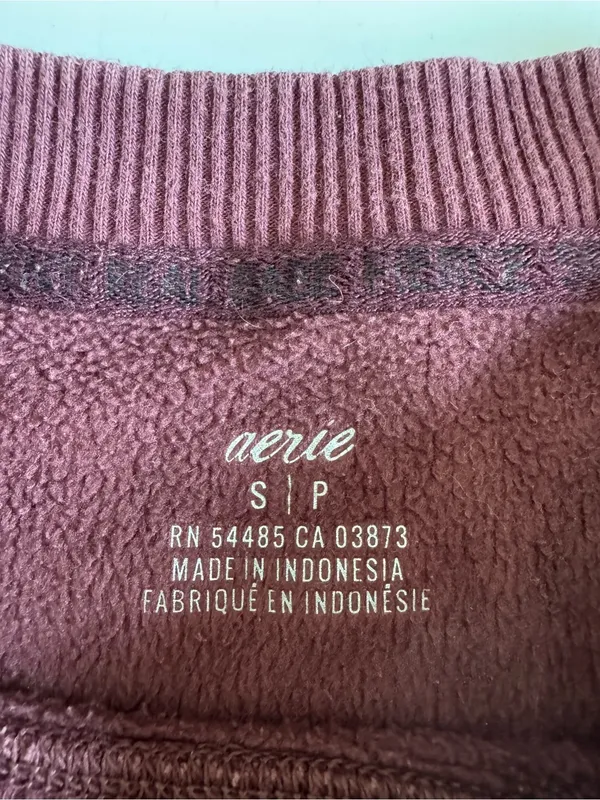 Aerie Rosewood Oversized Baggy Crewneck Sweatshirt Size Small - Image 4