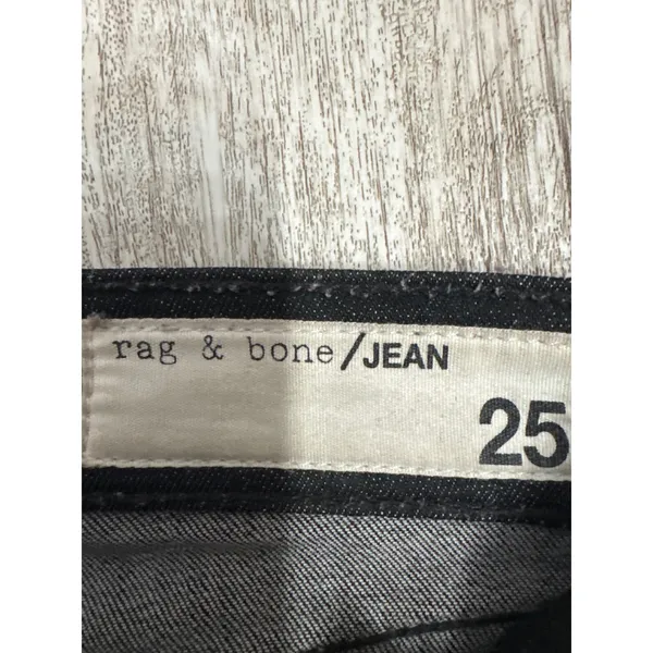Rag‎ & Bone High Rise Ankle Skinny Jeans Black Lock Size 25 - Image 2