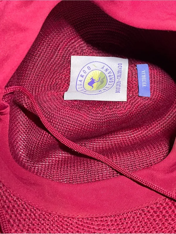 Wallaroo Victoria Sun Hat Red Wide Brim UPF 50+ Packable Travel Beach One Size - Image 4