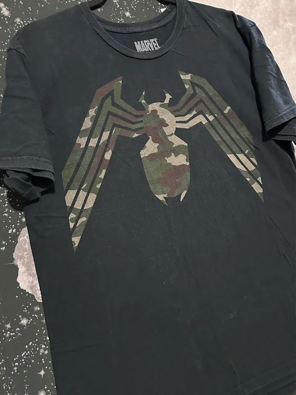 Marvel Spider-Man Alien Costume Camouflage Logo Shirt - Image 3
