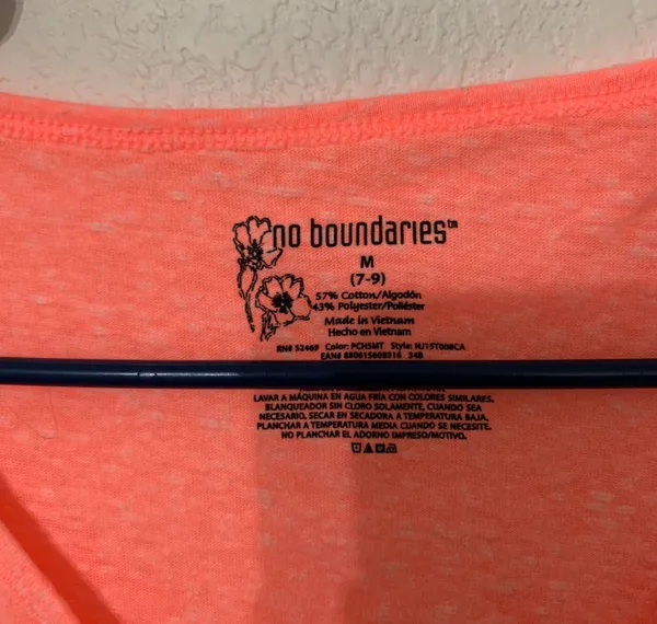 No Boundaries Peach 3/4-Sleeve Top - Image 3