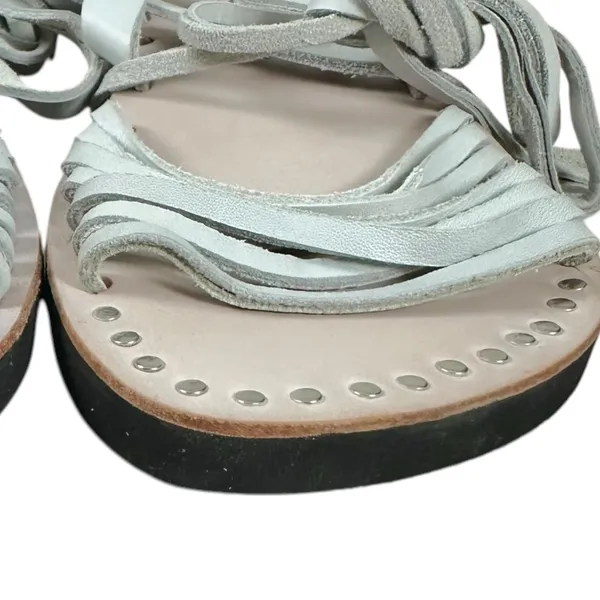 Free People Willow Wrap Gladiator Leather Sandals Bone Size 36 5 5.5 6 Bohemian - Image 5