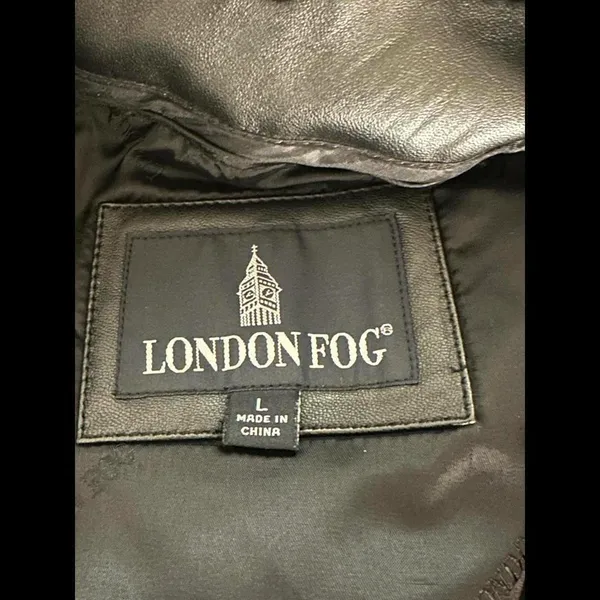 London Fog mob wife black leather jacket Size Large - Image 7
